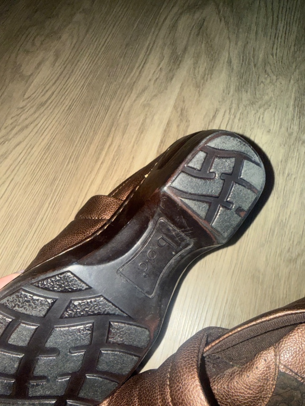 B.O.C. Bronze Metallic Clogs Chunky Faux Wood Heel Boho Women’s Size 7 - Picture 5 of 7